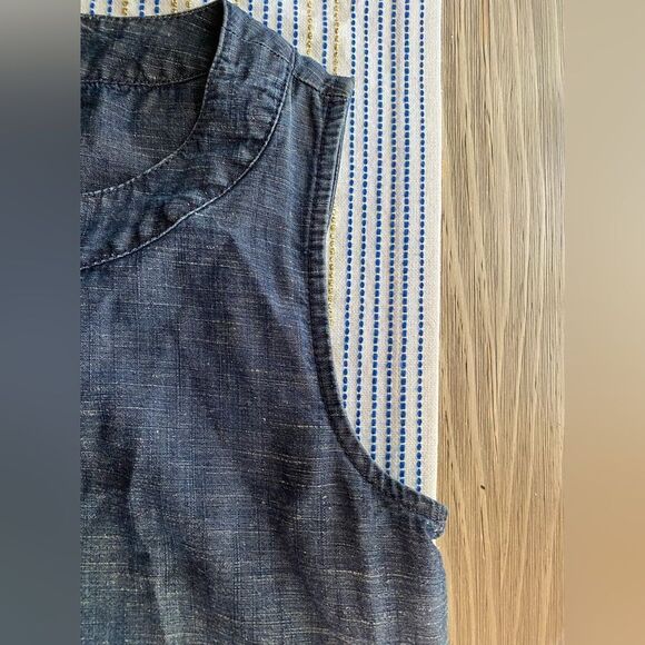 J. Jill Dress Sleeveless Blue XS Pockets Buttons Mini Knee Length Spring Summer - Picture 4 of 11